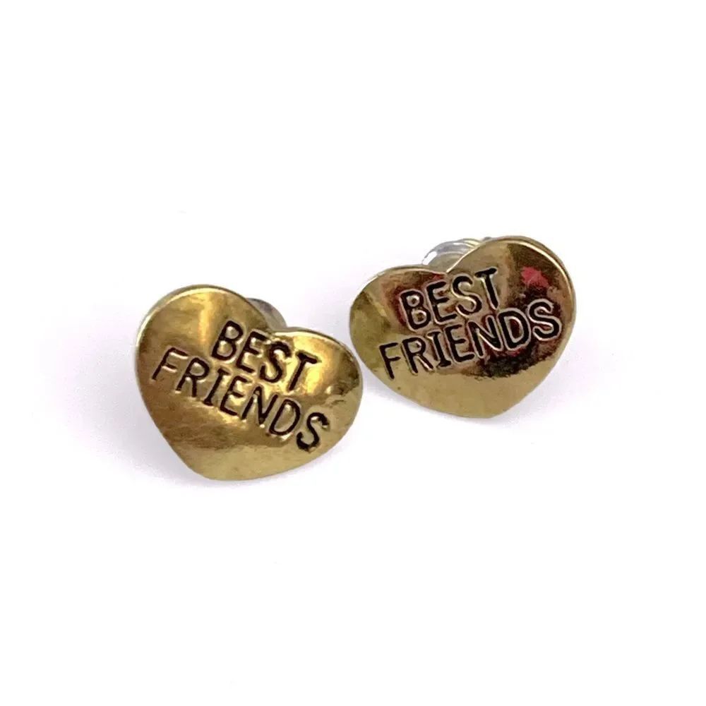 Best Friends Heart Stud Earrings